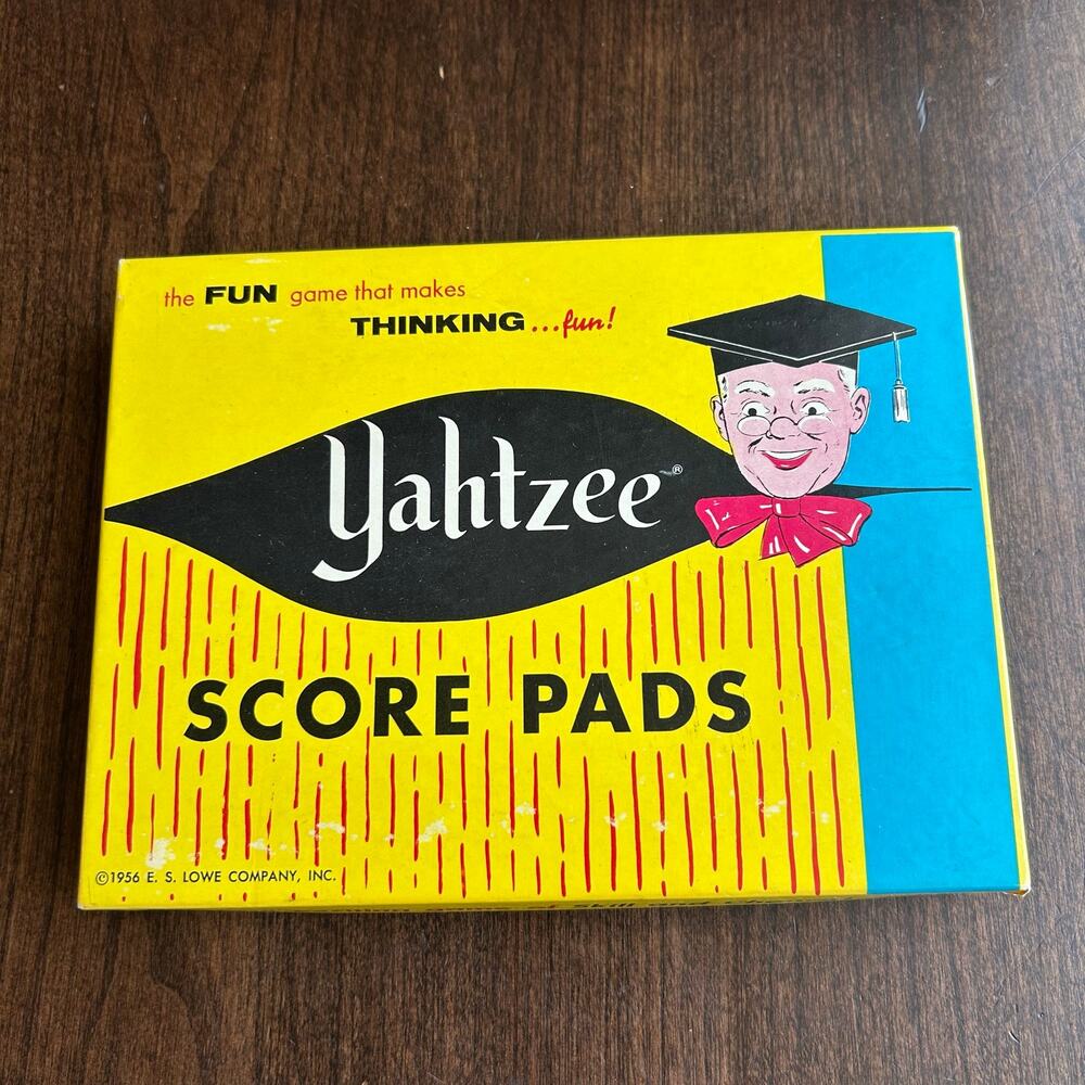 Vintage Original Yahtzee Board Game 1956 7 Score Card Pads 1972 E.S. Lowe